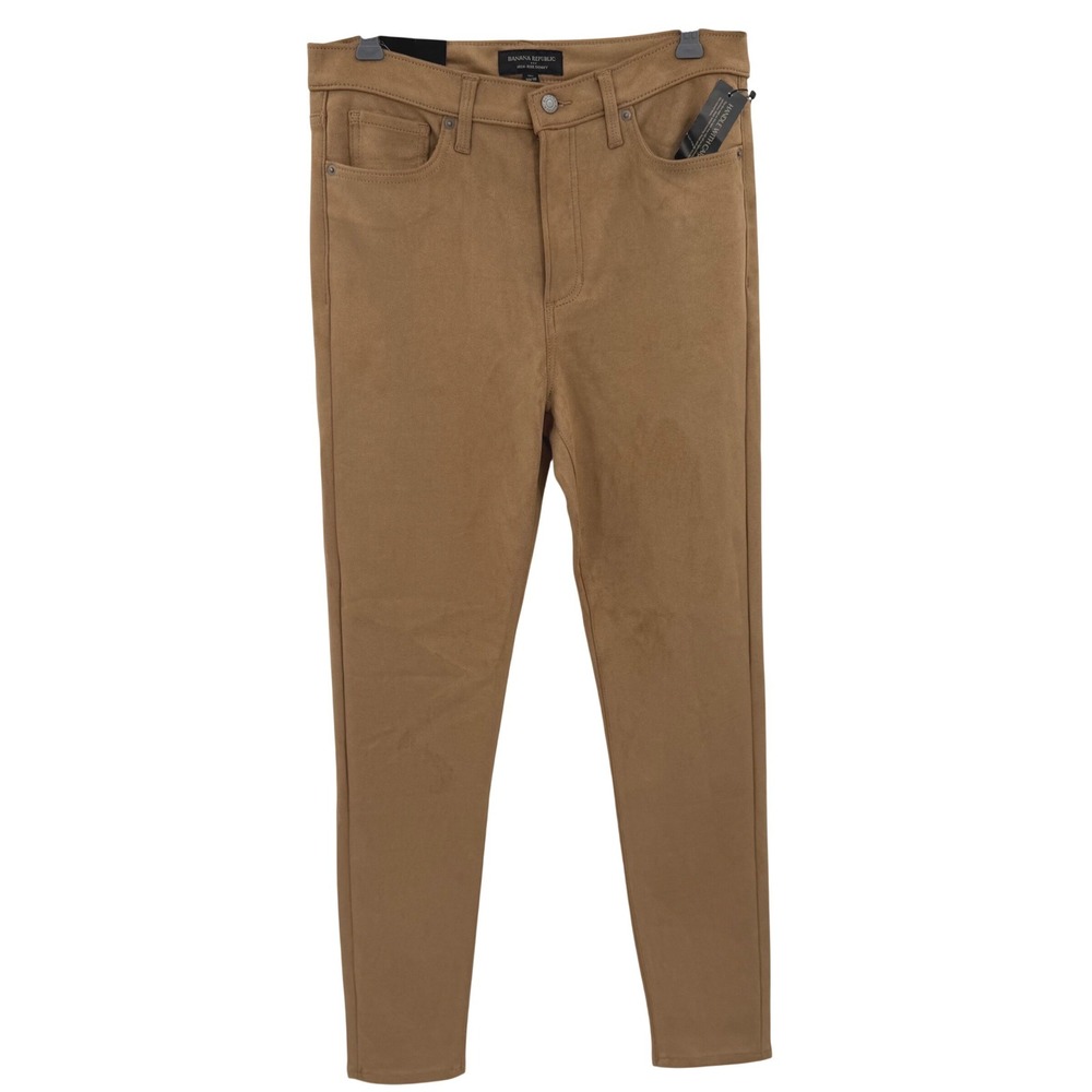 Banana Republic High Rise Skinny Vega Faux Suede Pants Camel 30/10 Tall NEW